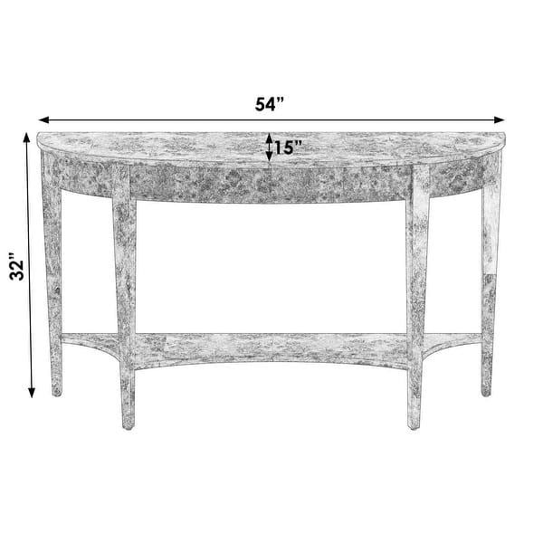 Astor 54"W Burl Wood Demilune Console Table Bed Bath & Beyond 37361824
